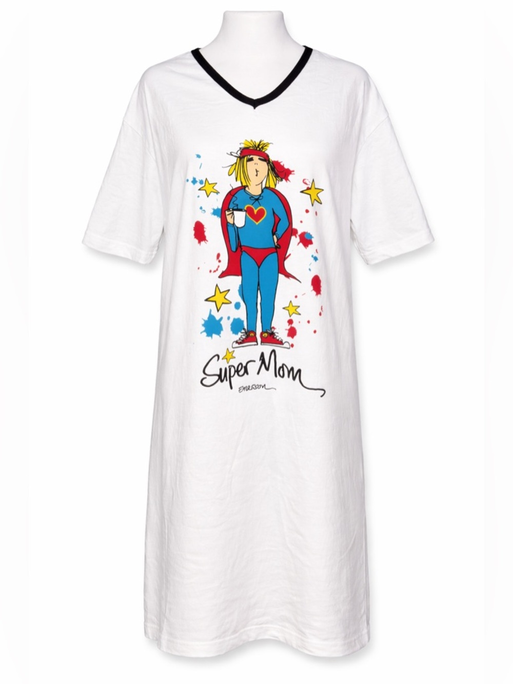 Super Mom Nightgown Gift Set Cotton Sleep Dress w/ Bag NWT